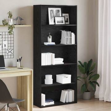 Book Cabinet Black Oak 80x30x189 cm - Stylish Storage Solution