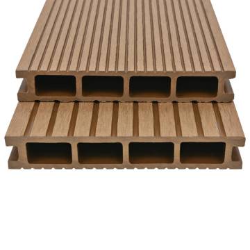 WPC Hollow Decking Boards with Accessories - 16 m² Teak