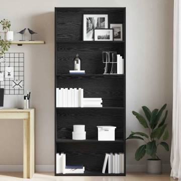 Book Cabinet Black Oak 80x30x189 cm - Stylish Storage Solution