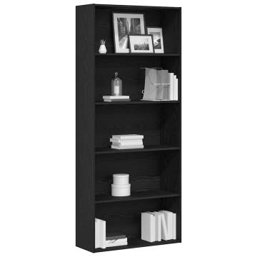 Book Cabinet Black Oak 80x30x189 cm - Stylish Storage Solution