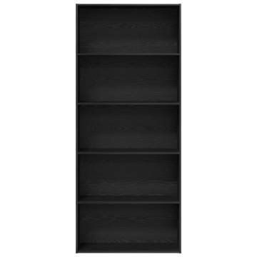 Book Cabinet Black Oak 80x30x189 cm - Stylish Storage Solution