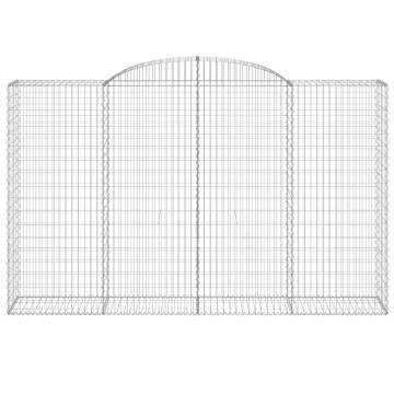 Arched Gabion Baskets - 30 pcs Galvanised Iron | HipoMarket