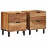 Elegant Solid Wood Acacia Bedside Cabinets - 2 pcs | Hipo Market