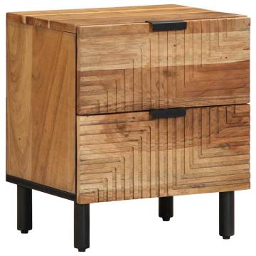 Elegant Solid Wood Acacia Bedside Cabinets - 2 pcs | Hipo Market