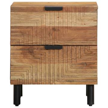 Elegant Solid Wood Acacia Bedside Cabinets - 2 pcs | Hipo Market