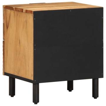 Elegant Solid Wood Acacia Bedside Cabinets - 2 pcs | Hipo Market