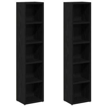 CD Cabinets 2 pcs Black Oak - Stylish & Practical Storage