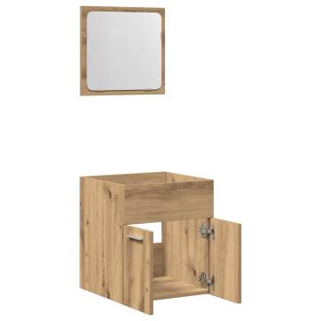 2 Piece Bathroom Furniture Set - Artisan Oak Engineered Wood