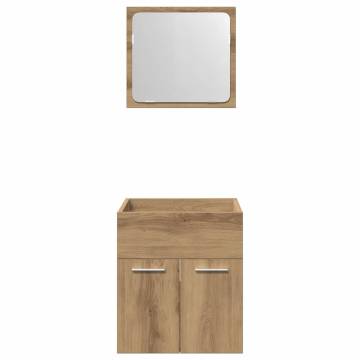 2 Piece Bathroom Furniture Set - Artisan Oak Engineered Wood