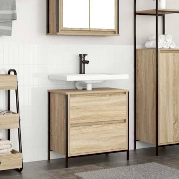 Bathroom Basin Cabinet with Drawers - Sonoma Oak - 60x34.5x60 cm