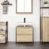 Bathroom Basin Cabinet with Drawers - Sonoma Oak - 60x34.5x60 cm