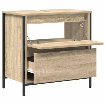 Bathroom Basin Cabinet with Drawers - Sonoma Oak - 60x34.5x60 cm