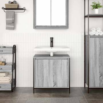 Bathroom Basin Cabinet Grey Sonoma - Modern Storage Solution