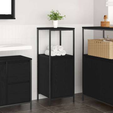 Black Oak Bathroom Cabinet with Shelves - 36x35x95 cm