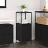 Black Oak Bathroom Cabinet with Shelves - 36x35x95 cm