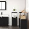 Black Oak Bathroom Cabinet with Shelves - 36x35x95 cm