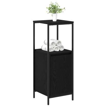 Black Oak Bathroom Cabinet with Shelves - 36x35x95 cm