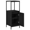 Black Oak Bathroom Cabinet with Shelves - 36x35x95 cm