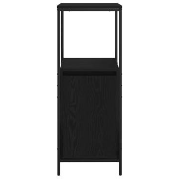 Black Oak Bathroom Cabinet with Shelves - 36x35x95 cm