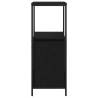 Black Oak Bathroom Cabinet with Shelves - 36x35x95 cm