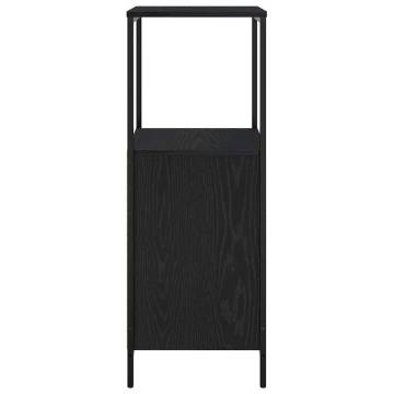 Black Oak Bathroom Cabinet with Shelves - 36x35x95 cm