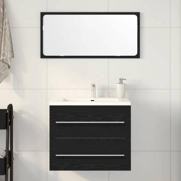 Elegant Bathroom Sink Cabinet in Black Oak - 60x38.5 cm