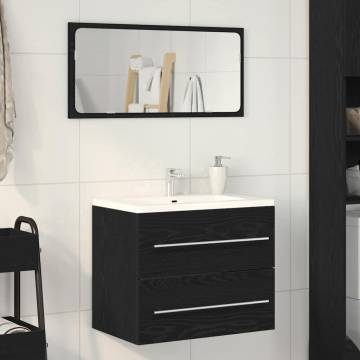 Elegant Bathroom Sink Cabinet in Black Oak - 60x38.5 cm