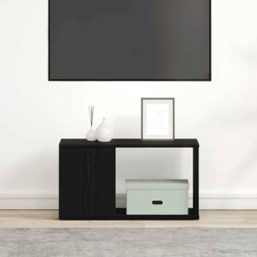 TV Cabinet Black Oak - Stylish Engineered Wood Storage Solution