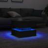 Modern Coffee Table with LED Lights - Black Oak 50x50x40 cm