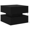 Modern Coffee Table with LED Lights - Black Oak 50x50x40 cm