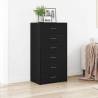 Stylish Black Oak Sideboard with 6 Drawers - 50x34x96 cm