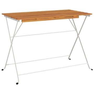 Folding Bistro Table - Solid Acacia & Steel - 100x54x71 cm