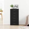 Stylish Black Oak Sideboard with 6 Drawers - 50x34x96 cm