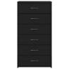 Stylish Black Oak Sideboard with 6 Drawers - 50x34x96 cm