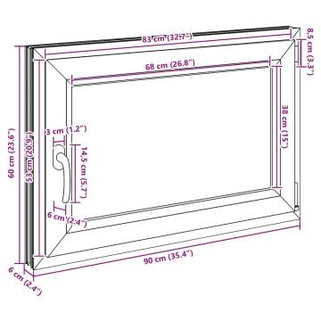 Basement Window RISOR 90x60 cm Tilt & Turn - White PVC