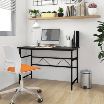 Stylish Black Computer Desk - 105x55x72 cm MDF & Metal