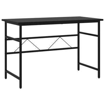 Stylish Black Computer Desk - 105x55x72 cm MDF & Metal