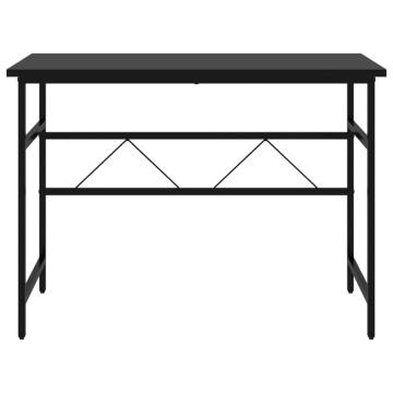 Stylish Black Computer Desk - 105x55x72 cm MDF & Metal