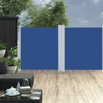 Retractable Side Awning Blue 120x600 cm - Privacy Screen