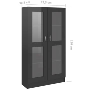 Vitrine Cabinet High Gloss Black - Stylish Storage Solution