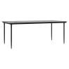 Black Garden Dining Table 200x100cm - Steel & Glass | HipoMarket