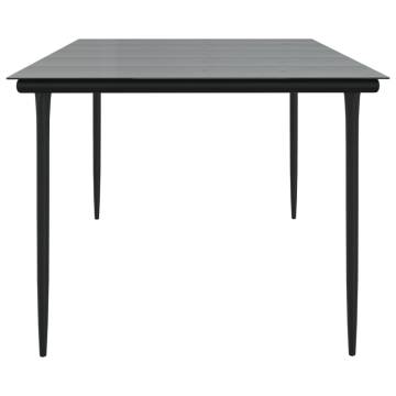 Black Garden Dining Table 200x100cm - Steel & Glass | HipoMarket