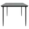 Black Garden Dining Table 200x100cm - Steel & Glass | HipoMarket