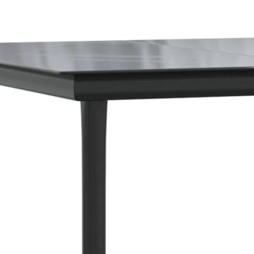 Black Garden Dining Table 200x100cm - Steel & Glass | HipoMarket