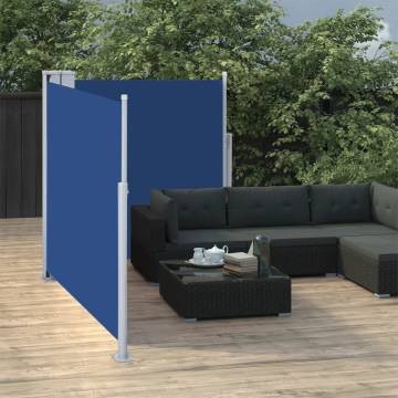 Retractable Side Awning Blue 120x600 cm - Privacy Screen