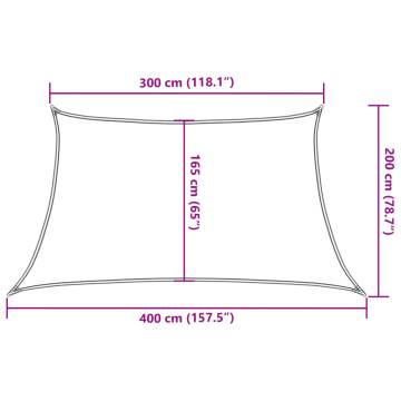 Sunshade Sail 160 gm² Trapezium Light Grey 34x2 m HDPE