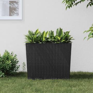 Anthracite Rattan Look Planter with Removable Inner | HipoMarket