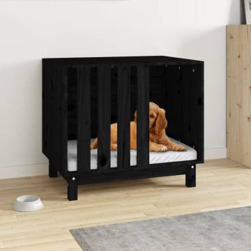 Dog House Black | Solid Pine Wood | 70x50x62 cm