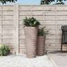 Planter with Removable Inner Mocha | 1845 L PP Grooved Look