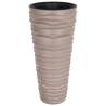 Planter with Removable Inner Mocha | 1845 L PP Grooved Look